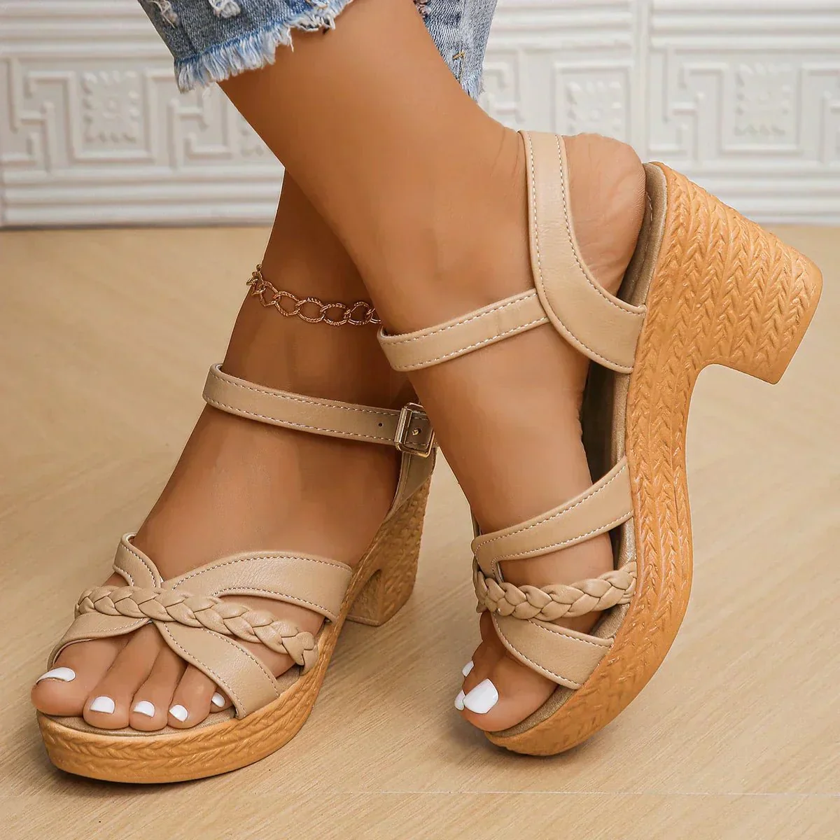 Freya | Women's Braided Platform Sandal - Image 4