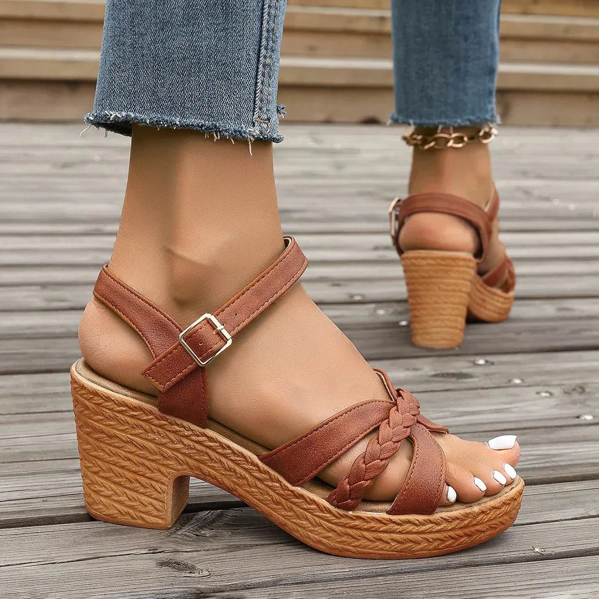Freya | Women's Braided Platform Sandal - Image 9