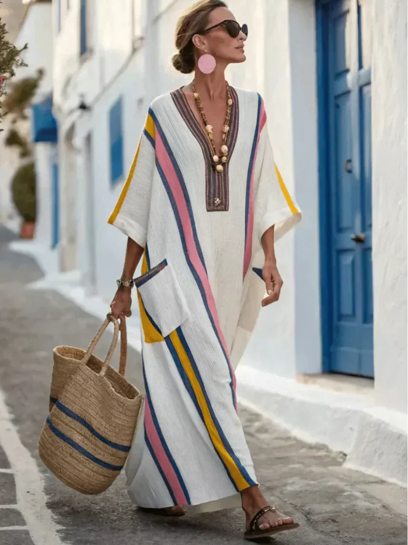 Freya | Women's V Neck Pocket Maxi Dress - Image 5