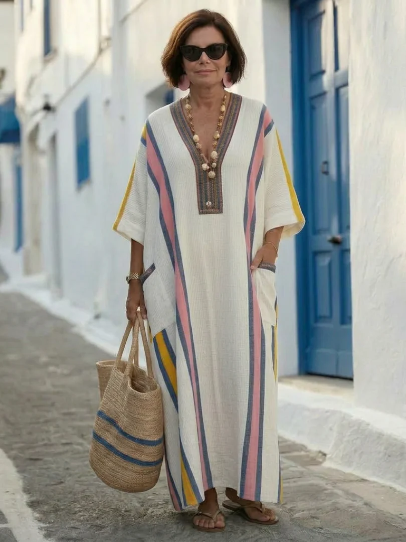 Freya | Women's V Neck Pocket Maxi Dress - Image 6