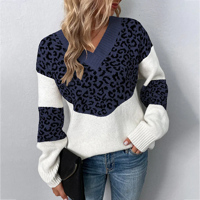 Gabriela™ | Elegant V-neck Sweater Leopard - Image 2