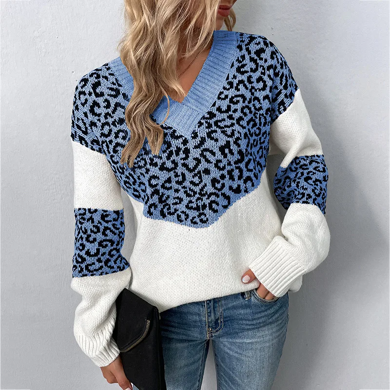 Gabriela™ | Elegant V-neck Sweater Leopard - Image 3
