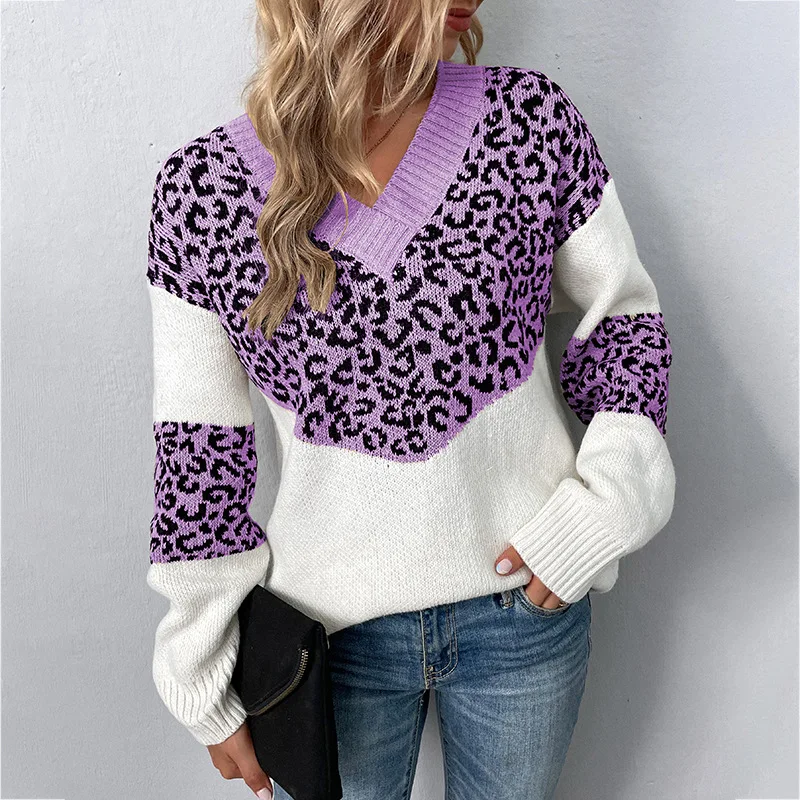 Gabriela™ | Elegant V-neck Sweater Leopard - Image 5