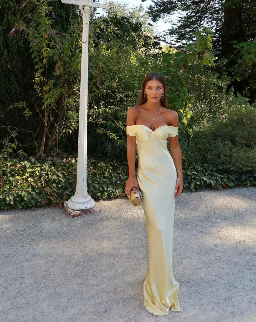 Gabrielle | Women's Wedding Guest Lace Off Shoulder Dress Evening - Image 2