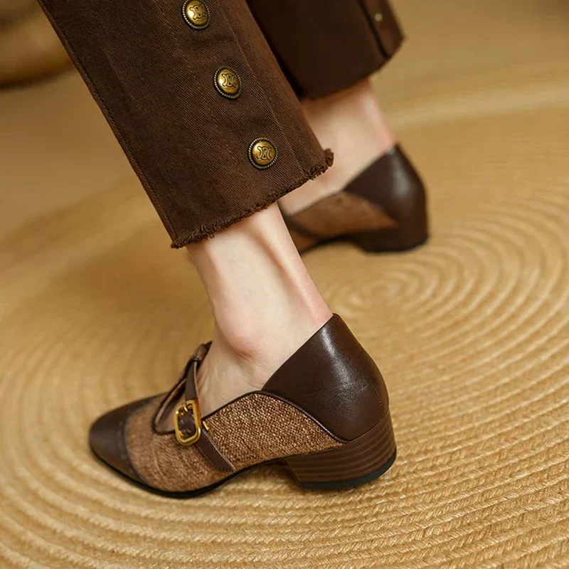 Cosima | Women's Two-Tone T-Strap Mary Jane Shoes Vintage Low Heel - Image 5