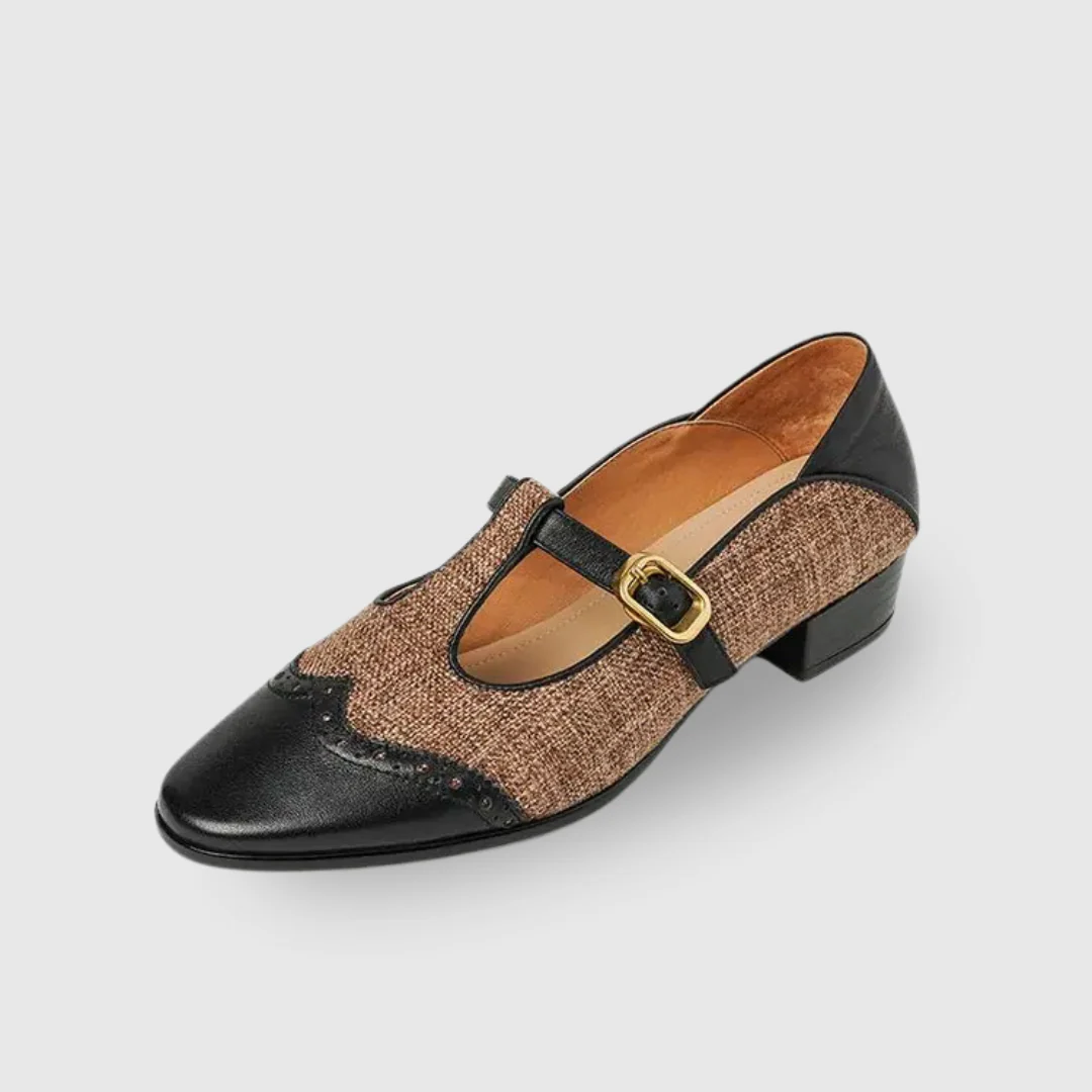 Cosima | Women's Two-Tone T-Strap Mary Jane Shoes Vintage Low Heel - Image 7
