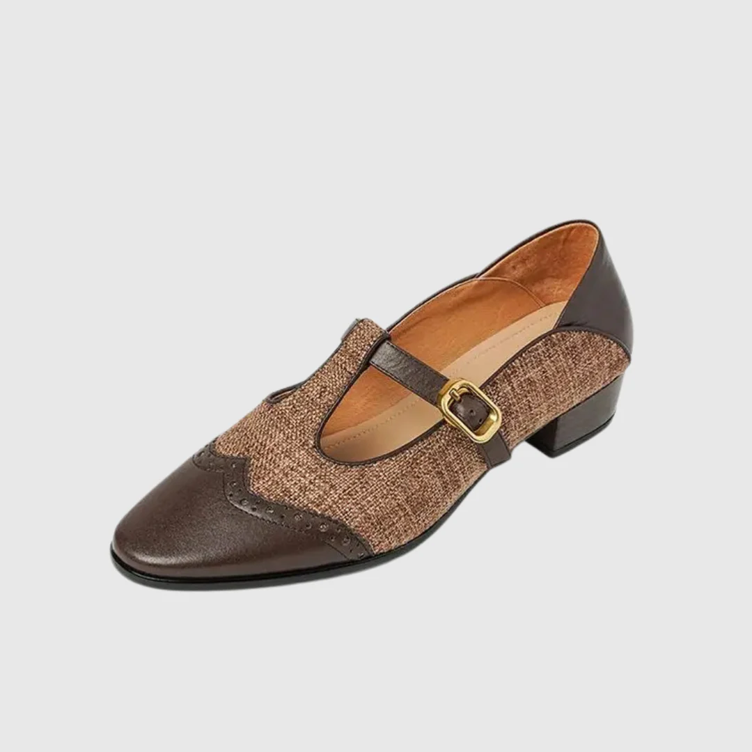 Cosima | Women's Two-Tone T-Strap Mary Jane Shoes Vintage Low Heel - Image 8