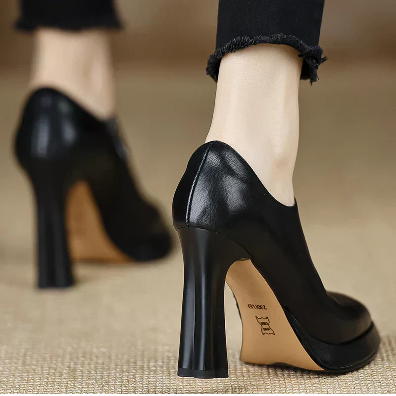 Giselle | Women's High Heel Pumps Platform Block Heel Side Zipper - Image 7