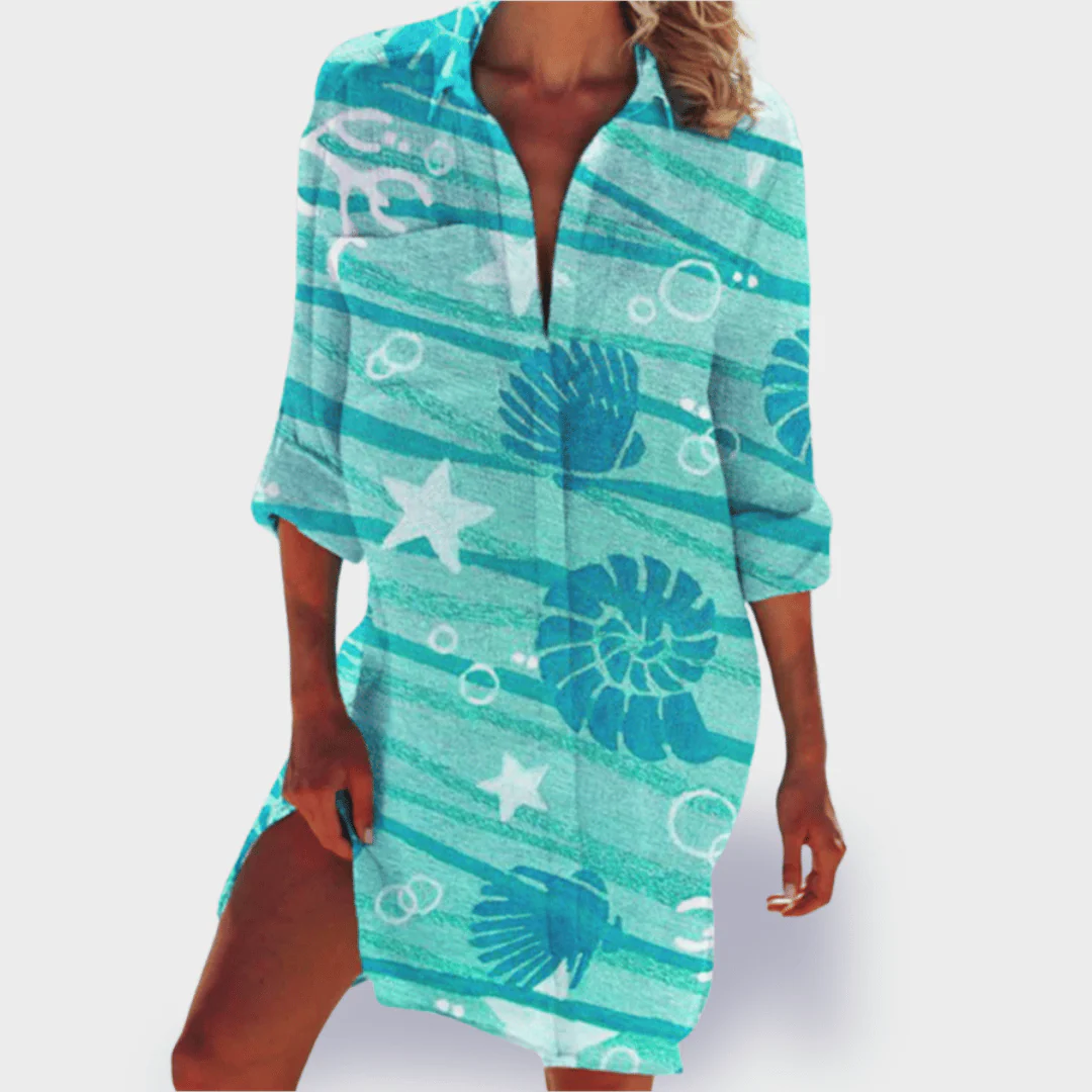 Grace | Women's Flowy Colorful Draped Dress Casual Summer - Image 3