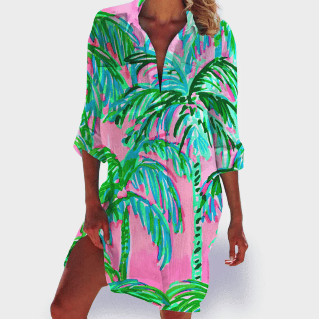 Grace | Women's Flowy Colorful Draped Dress Casual Summer - Image 8