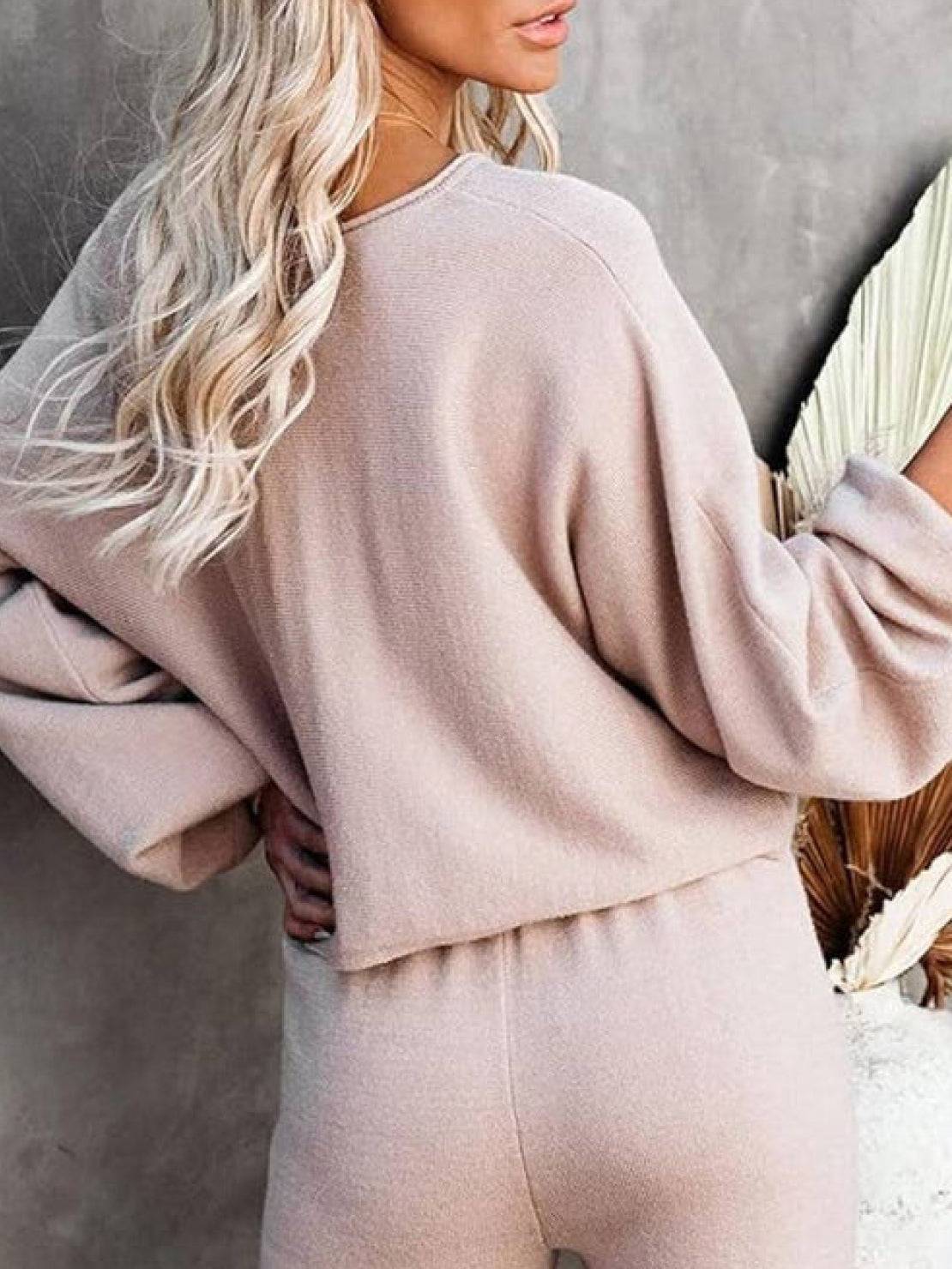 Hailey | Women's Cropped Sweatshirt and Wide-Leg Pants Lounge Set - Image 10