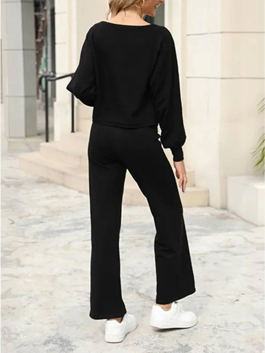 Hailey | Women's Cropped Sweatshirt and Wide-Leg Pants Lounge Set - Image 19