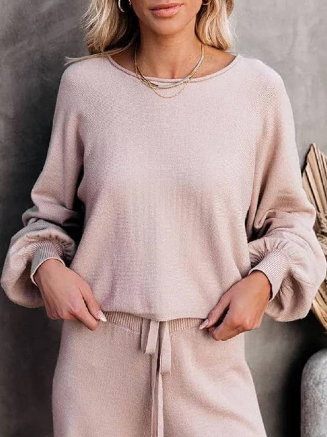 Hailey | Women's Cropped Sweatshirt and Wide-Leg Pants Lounge Set - Image 9