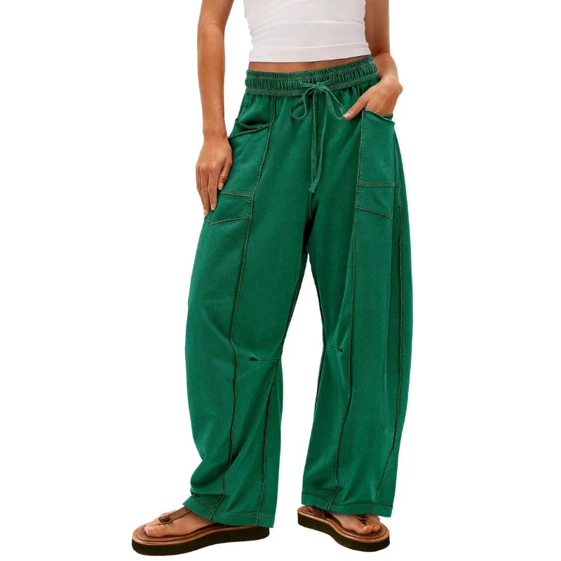 Harlow | Women's Wide Leg Cargo Pants High Waist Drawstring - Image 7