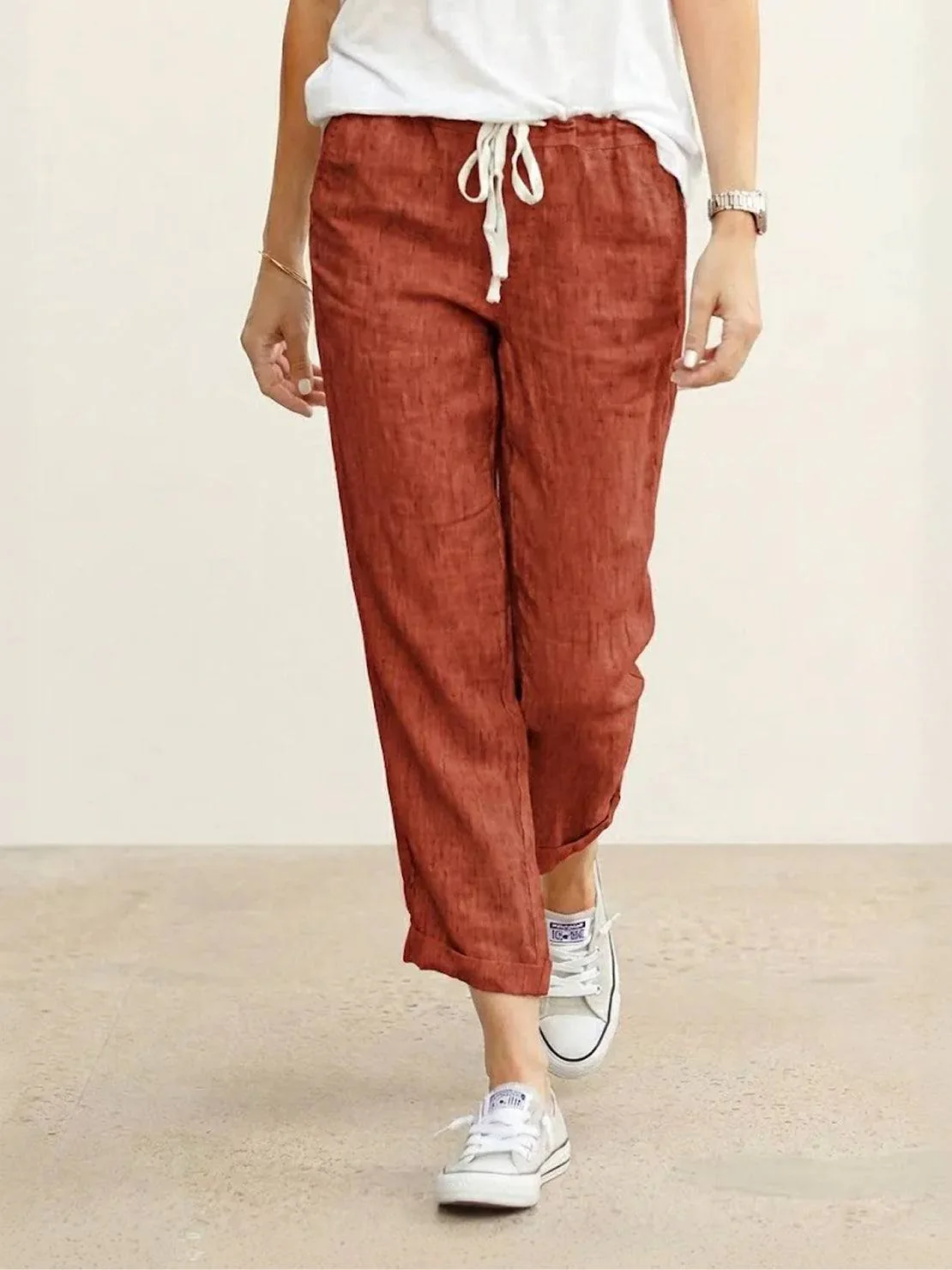 Harper | Women's Casual Drawstring Straight-Leg Casual Pants - Image 4