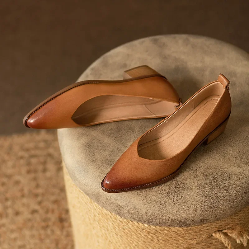 Harriet | Women's Block Heel Pumps Pointed Toe Slip On Work Shoes - Image 13