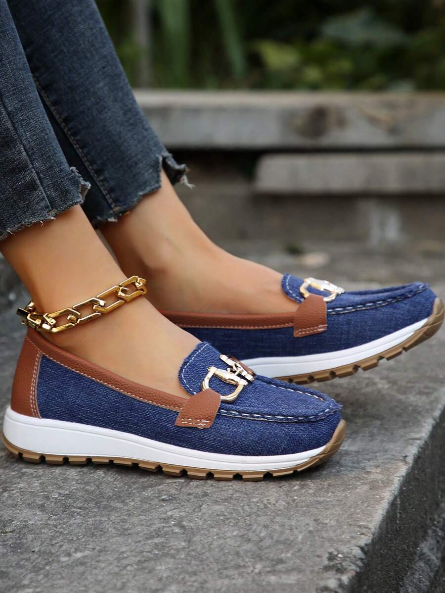 Hazzie | Women's Chain Bit Slip-On Loafers Casual Flat Shoes - Image 13