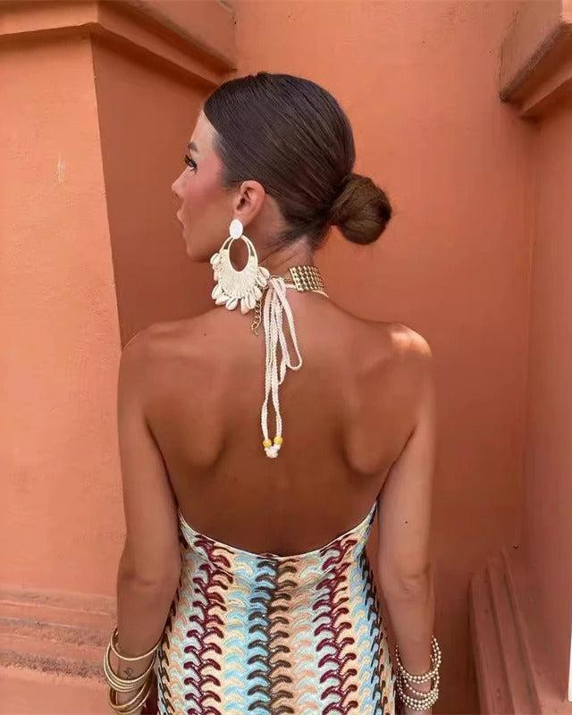 Iris | Women's Wedding Guest Crochet Draped Dress for Beach Wedding - Image 3