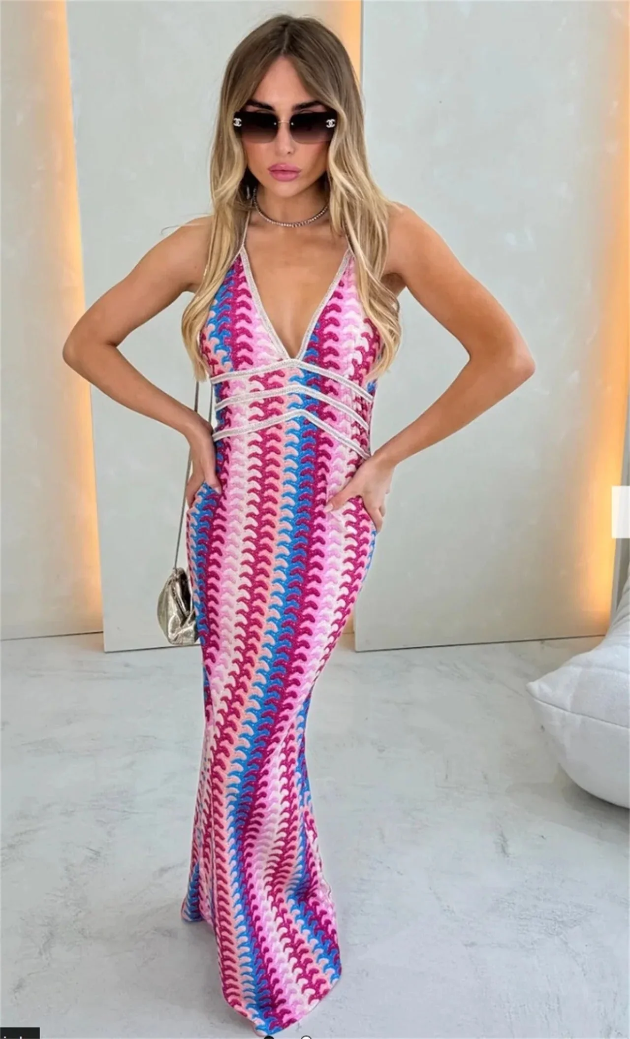 Iris | Women's Wedding Guest Crochet Draped Dress for Beach Wedding - Image 7