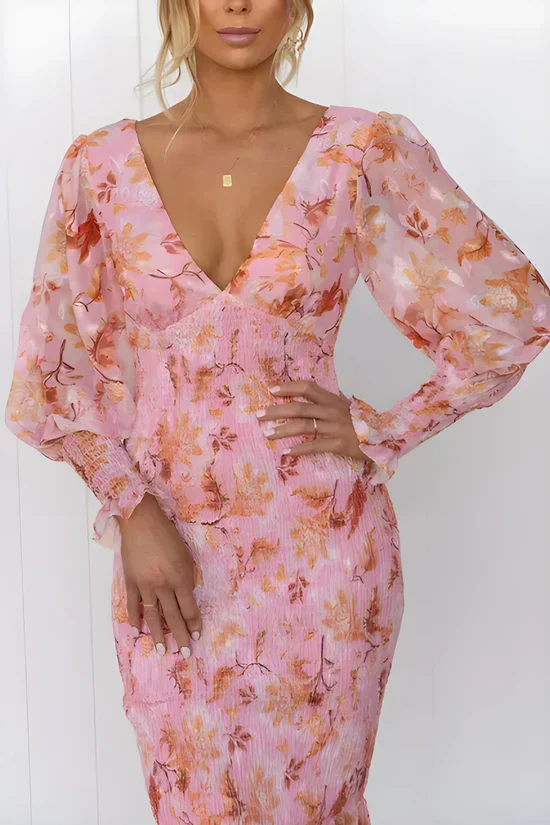 Julia | Women's Wedding Guest Floral Dress Evening - Image 3