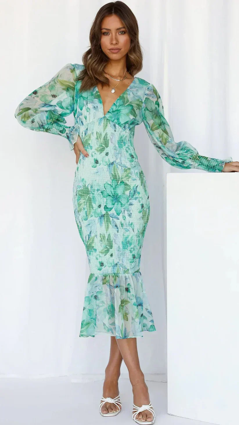 Julia | Women's Wedding Guest Floral Dress Evening - Image 6
