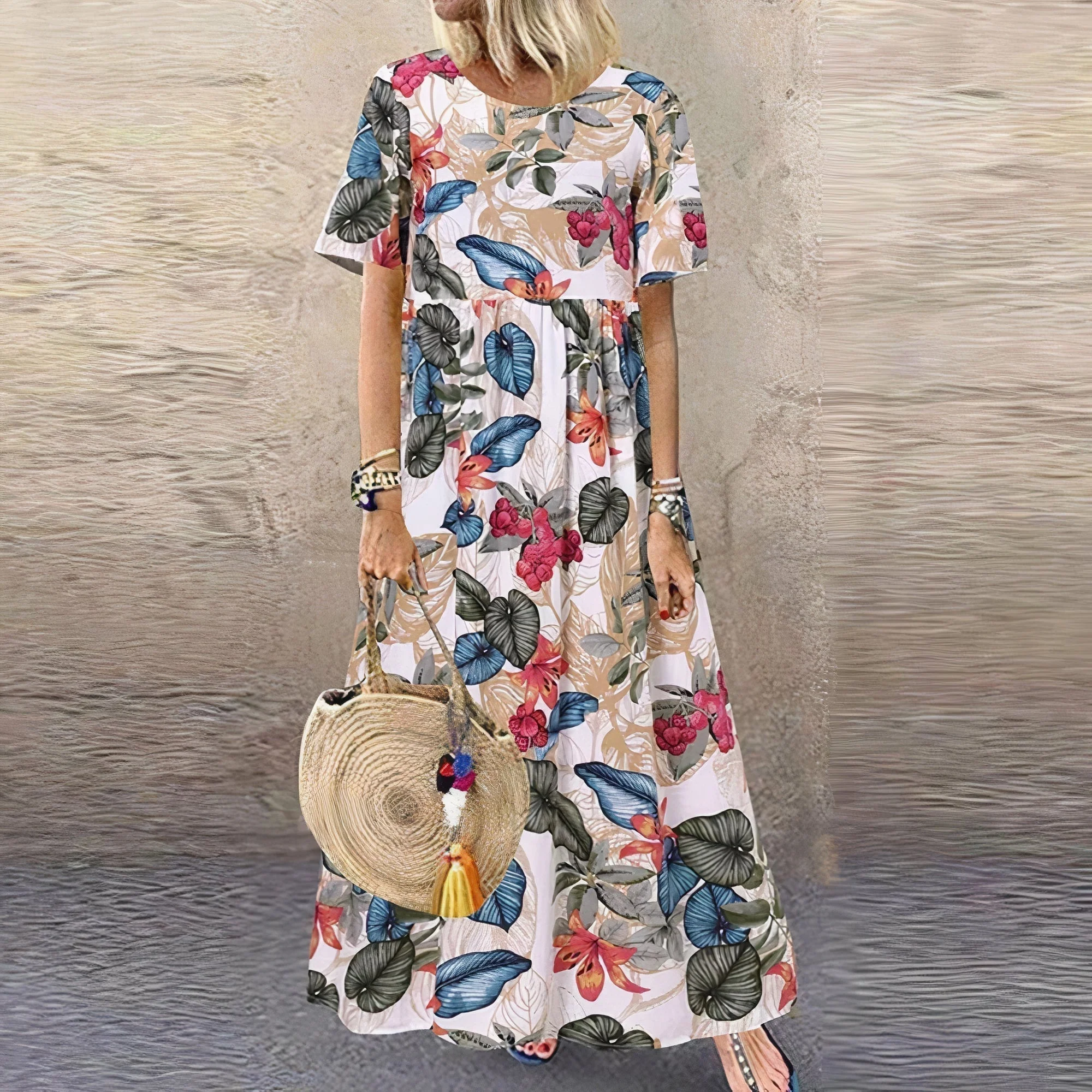 Juniper | Women's Floral Lace Flowy Draped Maxi Dress - Image 2