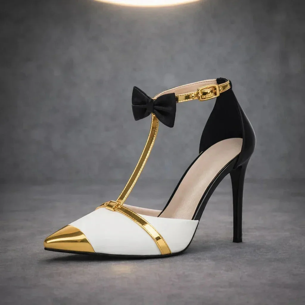 Katarina | Women's Bow Tie Ankle Strap Stiletto Heels - Image 8