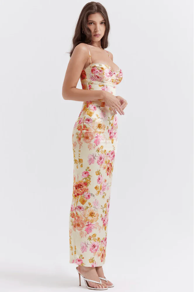 Katherine | Women's Wedding Guest Floral Spaghetti Strap Dress - Image 5