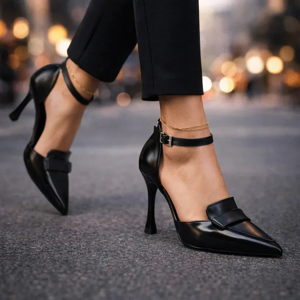 Lavinia | Women's Ankle Strap Pointed Toe Heels - Image 3