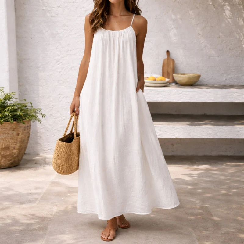 Lena | Women's Maxi Dress Spaghetti Strap Sundress - Image 2
