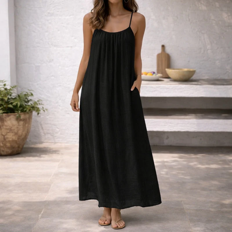 Lena | Women's Maxi Dress Spaghetti Strap Sundress - Image 3