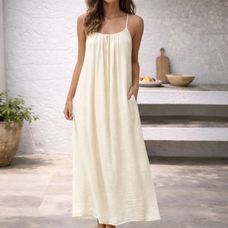 Lena | Women's Maxi Dress Spaghetti Strap Sundress - Image 6