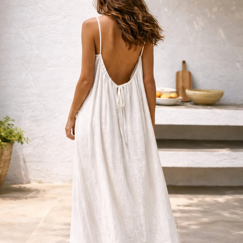 Lena | Women's Maxi Dress Spaghetti Strap Sundress - Image 9