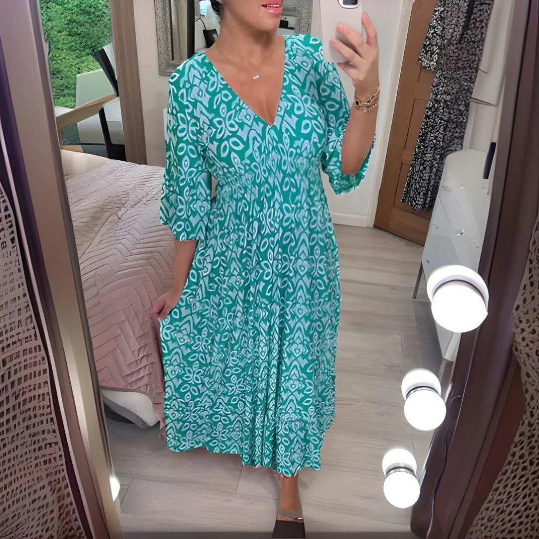Linden | Women's Boho Flowy Printed Dress - Image 3