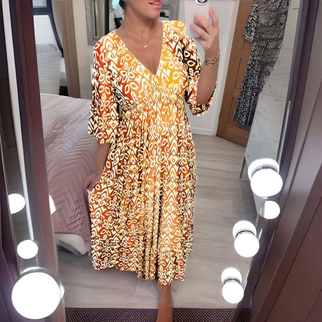 Linden | Women's Boho Flowy Printed Dress - Image 5