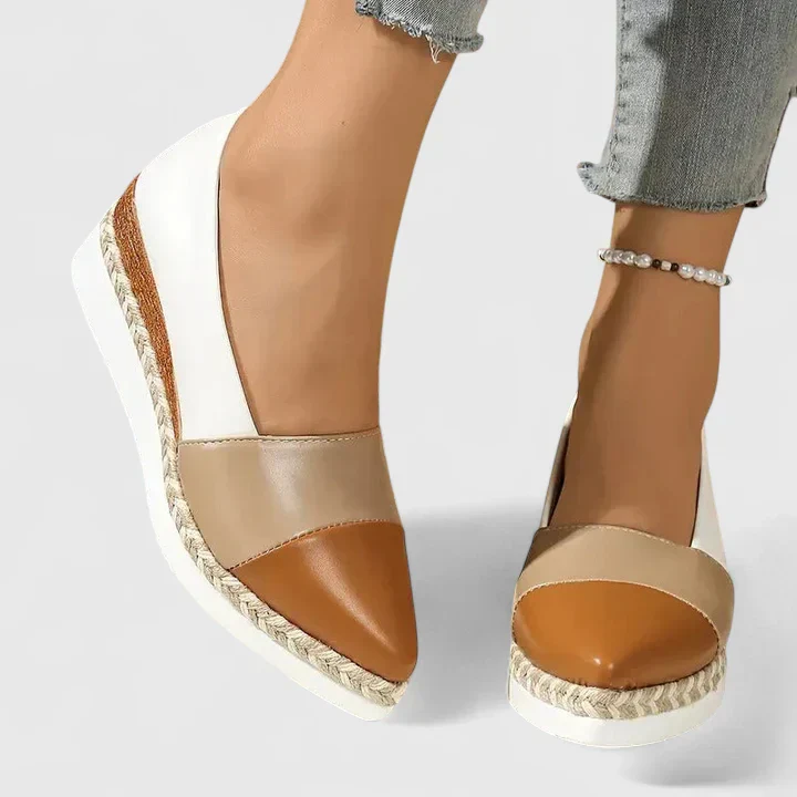 Luna | Women's Metallic Espadrille Wedge Loafers Platform Slip-On - Image 3
