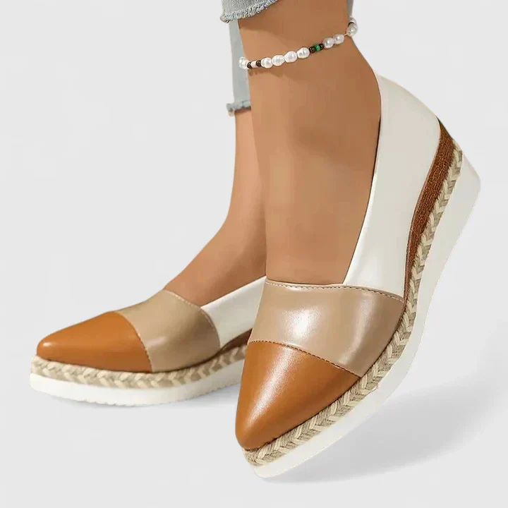 Luna | Women's Metallic Espadrille Wedge Loafers Platform Slip-On - Image 7