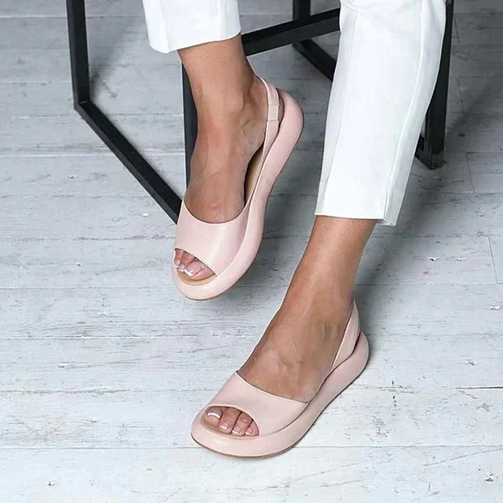 Luna | Women's Peep Toe Slingback Flat Sandals for Summer