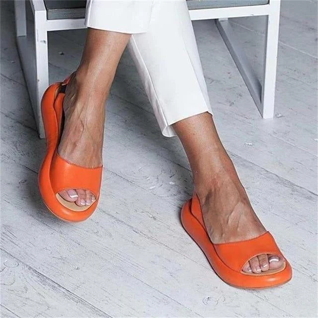 Luna | Women's Peep Toe Slingback Flat Sandals for Summer - Image 3