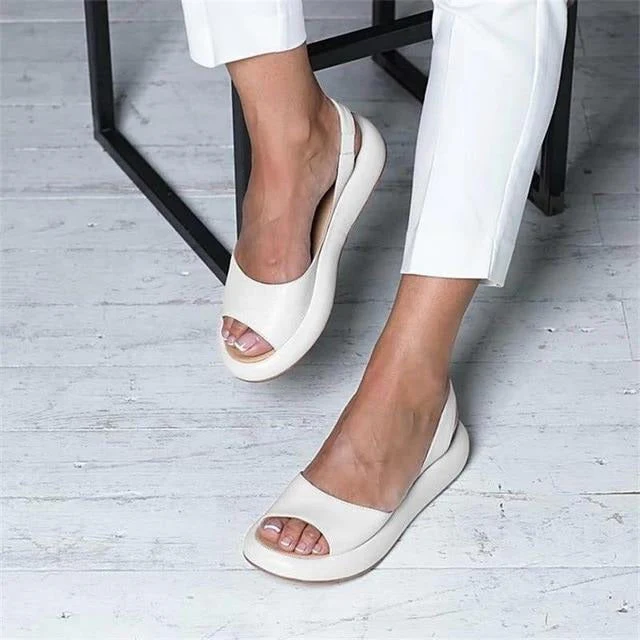 Luna | Women's Peep Toe Slingback Flat Sandals for Summer - Image 4