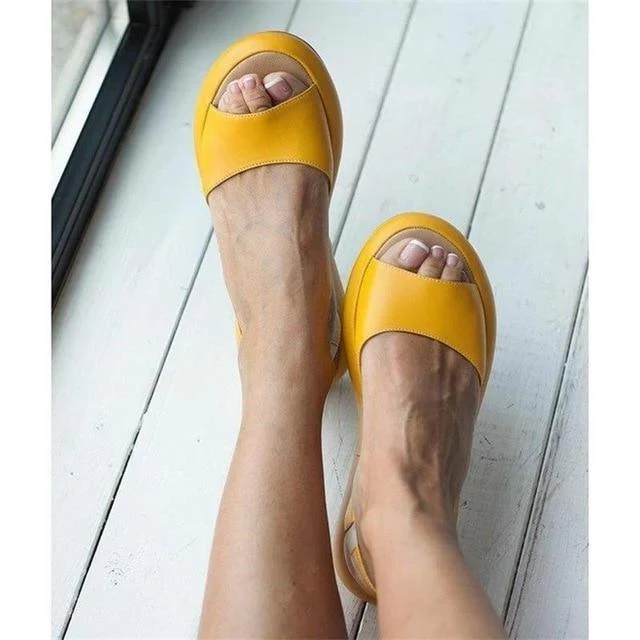 Luna | Women's Peep Toe Slingback Flat Sandals for Summer - Image 5
