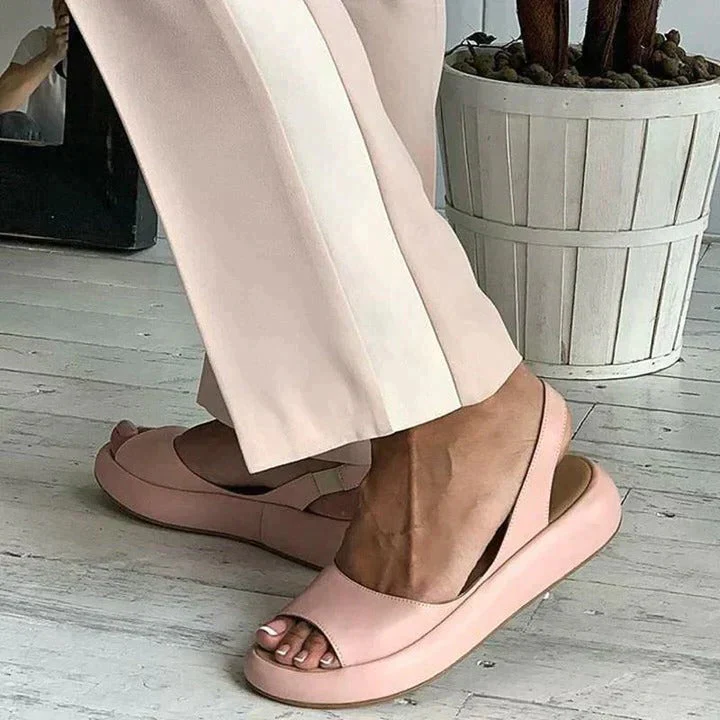 Luna | Women's Peep Toe Slingback Flat Sandals for Summer - Image 7