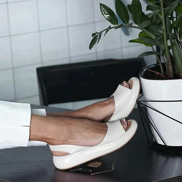 Luna | Women's Peep Toe Slingback Flat Sandals for Summer - Image 8