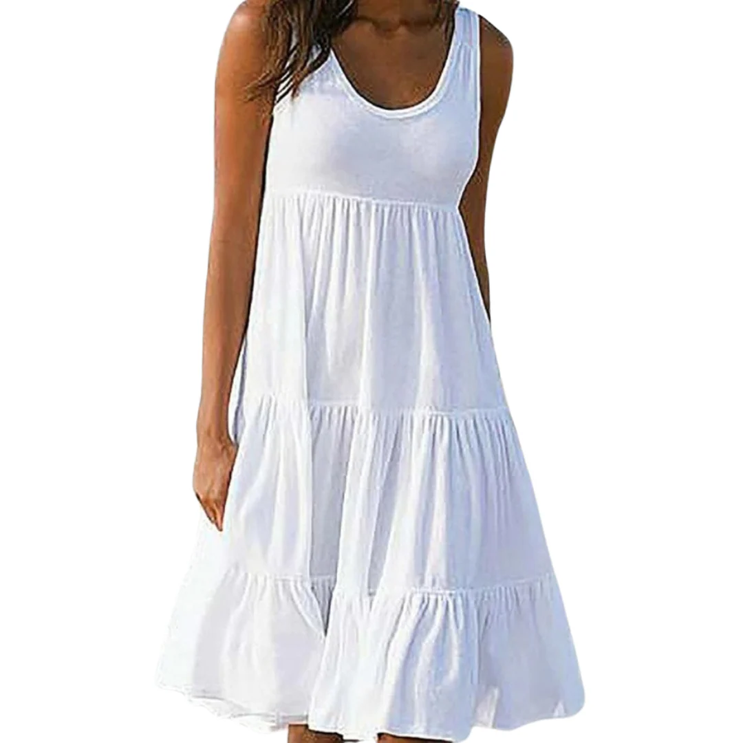 Luna | Women's Sleeveless Tiered Midi Dress Boho Summer