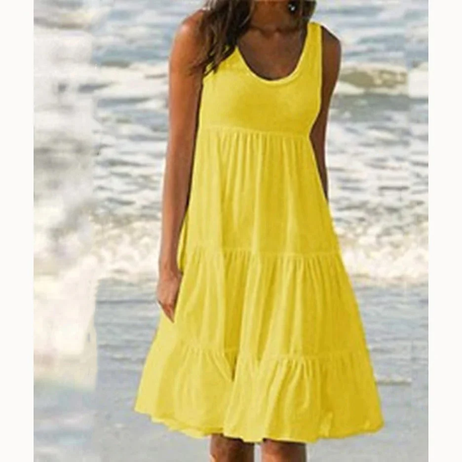 Luna | Women's Sleeveless Tiered Midi Dress Boho Summer - Image 11
