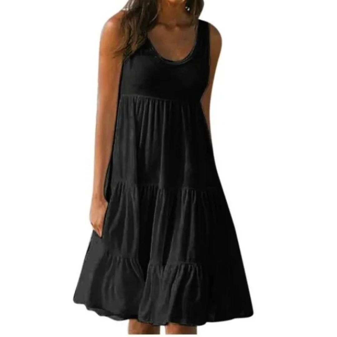 Luna | Women's Sleeveless Tiered Midi Dress Boho Summer - Image 2
