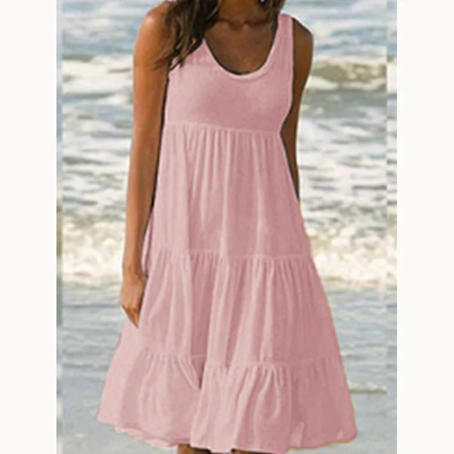 Luna | Women's Sleeveless Tiered Midi Dress Boho Summer - Image 8