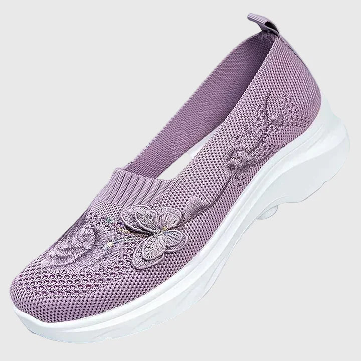 Lydia | Women's Butterfly Embroidered Slip On Sneakers - Image 4