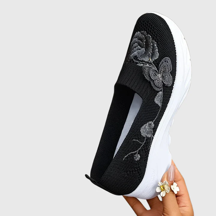 Lydia | Women's Butterfly Embroidered Slip On Sneakers - Image 6