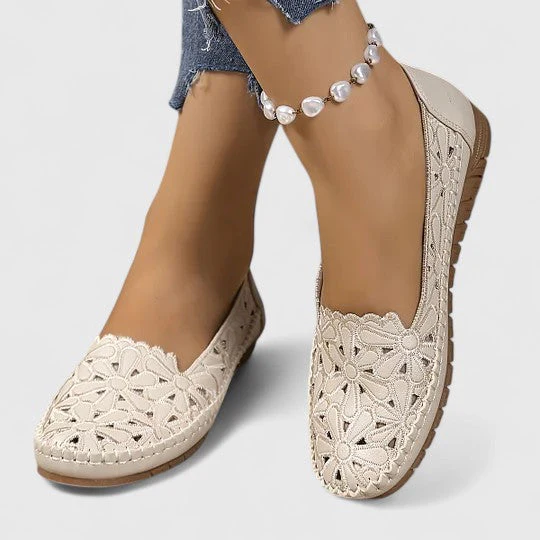 Lydia | Women's Perforated Slip On Flats - Image 7